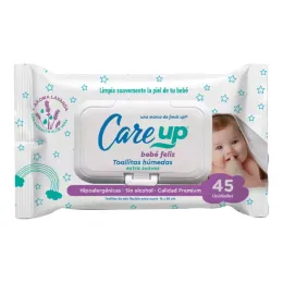 CARE UP TOALLA HUMEDA C/TAPA X 45 UND