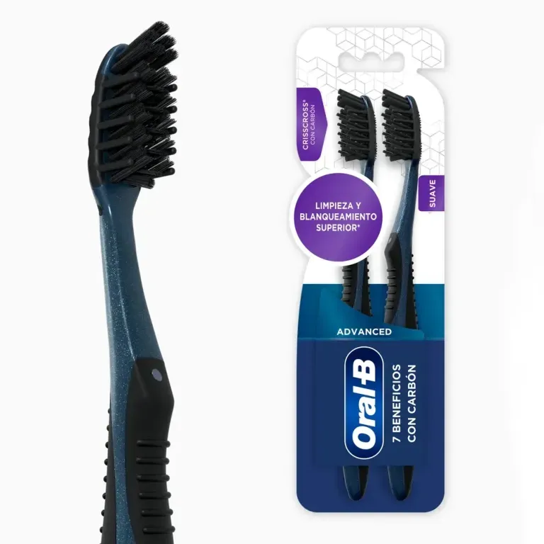 ORAL B CEPILLO ADVANCE SUAVE CHARCOAL X 2 UND