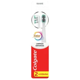 COLGATE CEPILLO TOTAL FOAMING SUAVE X 2 UND