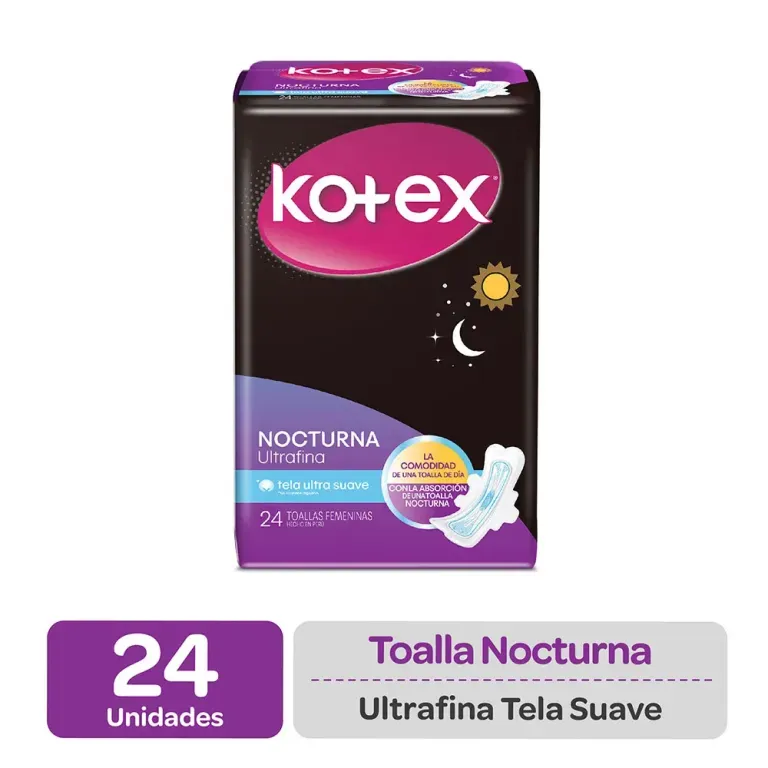 KOTEX TOALLA NOCTURNA TELA LARGA C/A X 20 UND