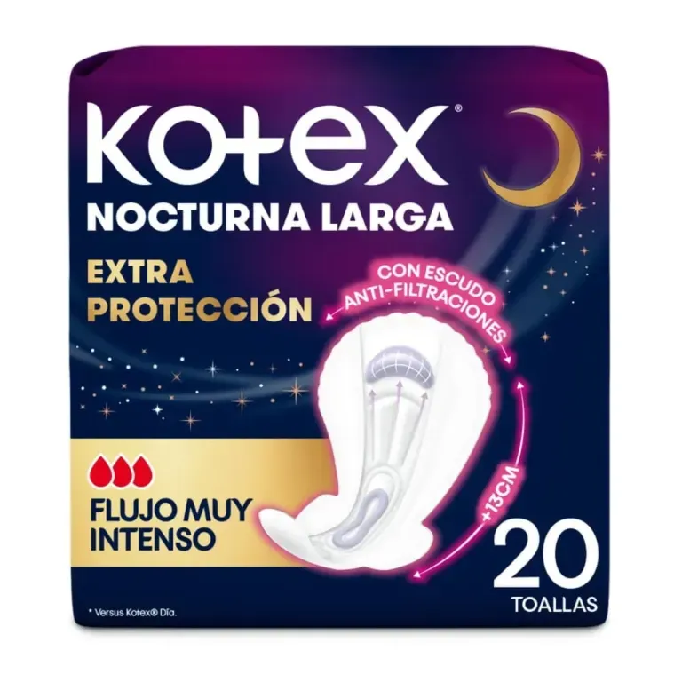 KOTEX TOALLA NOCTURNA PURO Y NATURAL C/ALAS X 8 UND
