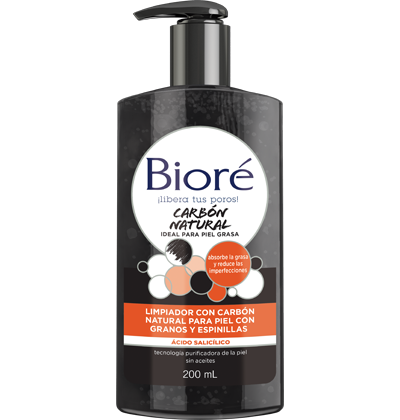 BIORE LIMPIADOR CARBON NATURAL GRANOS Y ESPINILLAS 200ML