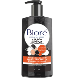 BIORE LIMPIADOR CARBON NATURAL GRANOS Y ESPINILLAS 200ML