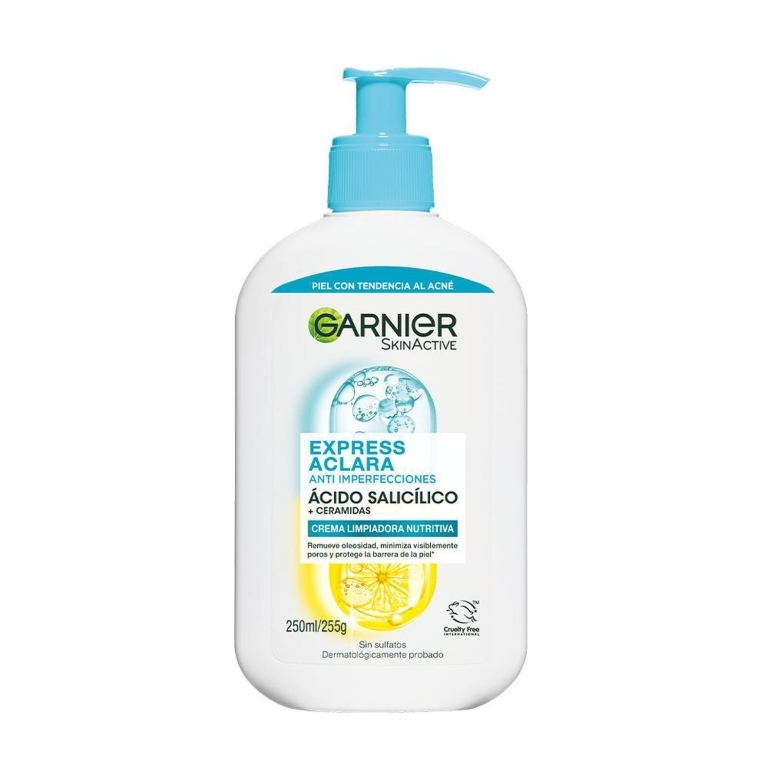 GARNIER CREMA LIMPIADORA NUTRITIVA VITAMINA C + GLICERINA X 250 ML