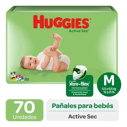 HUGGIES ACTIVE SEC M X 70 UND