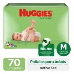 HUGGIES ACTIVE SEC M X 70 UND