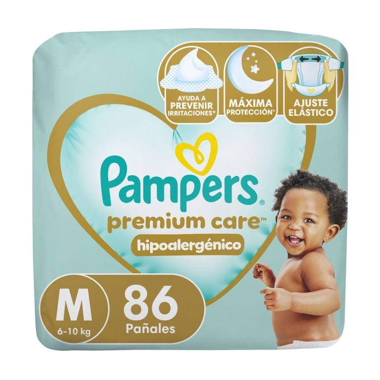 PAMPERS BEBE PREMIUM CARE M X 86 UND