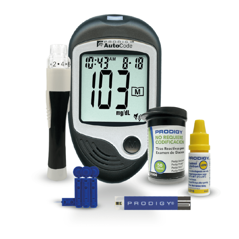 PRODIGY KIT GLUCOMETRO +10 TIRAS+ 10 LANCETAS