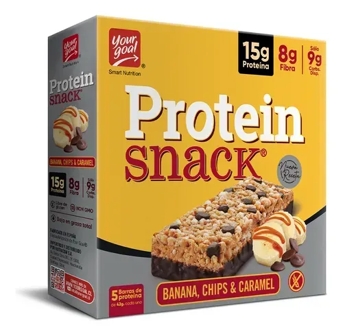 PROTEIN SNACK BANANA CHIPS & CARAMEL X 5 UND