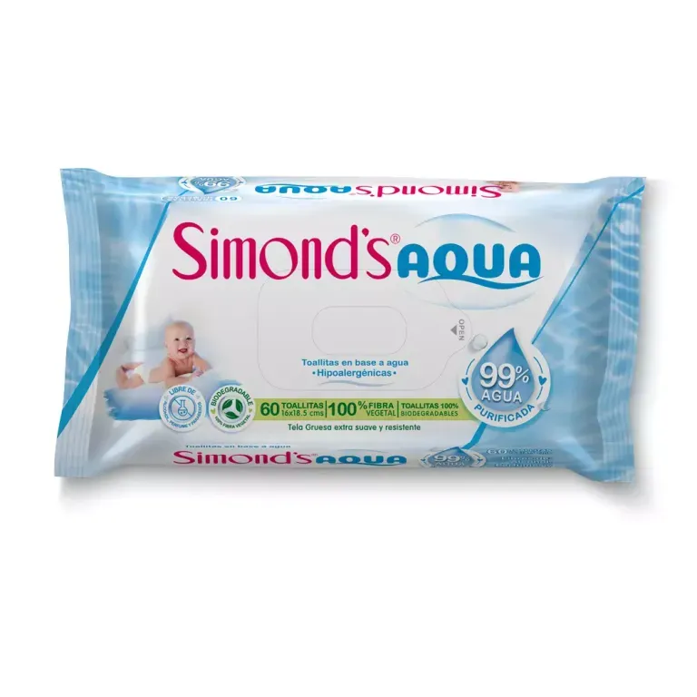SIMONDS TOALLA HUMEDA AQUA X 60 UND