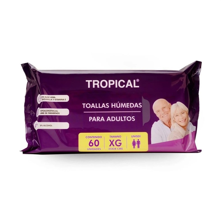 TOALLA HUMEDA ADULTO X 60 UND TROPICAL