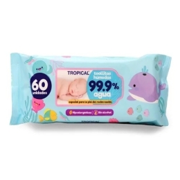 TOALLAS HUMEDAS TROPICAL 99,9% AGUA X 60 UND