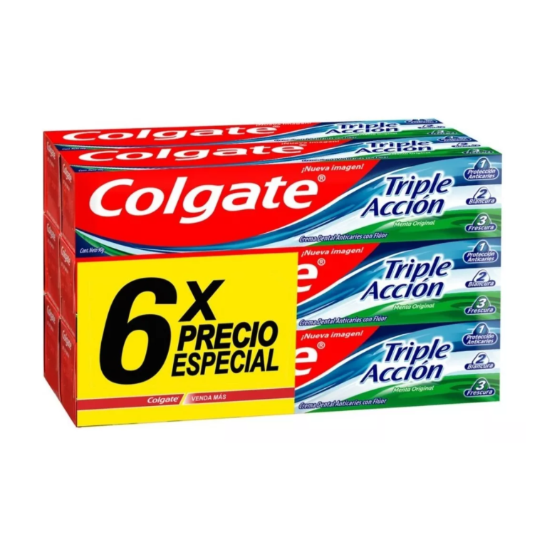 COLGATE CRE DENT TRIPLE ACCION X 50 GR X 6
