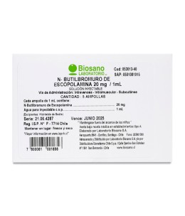 ESCOPOLAMINA 20MG/ML INYECTABLE