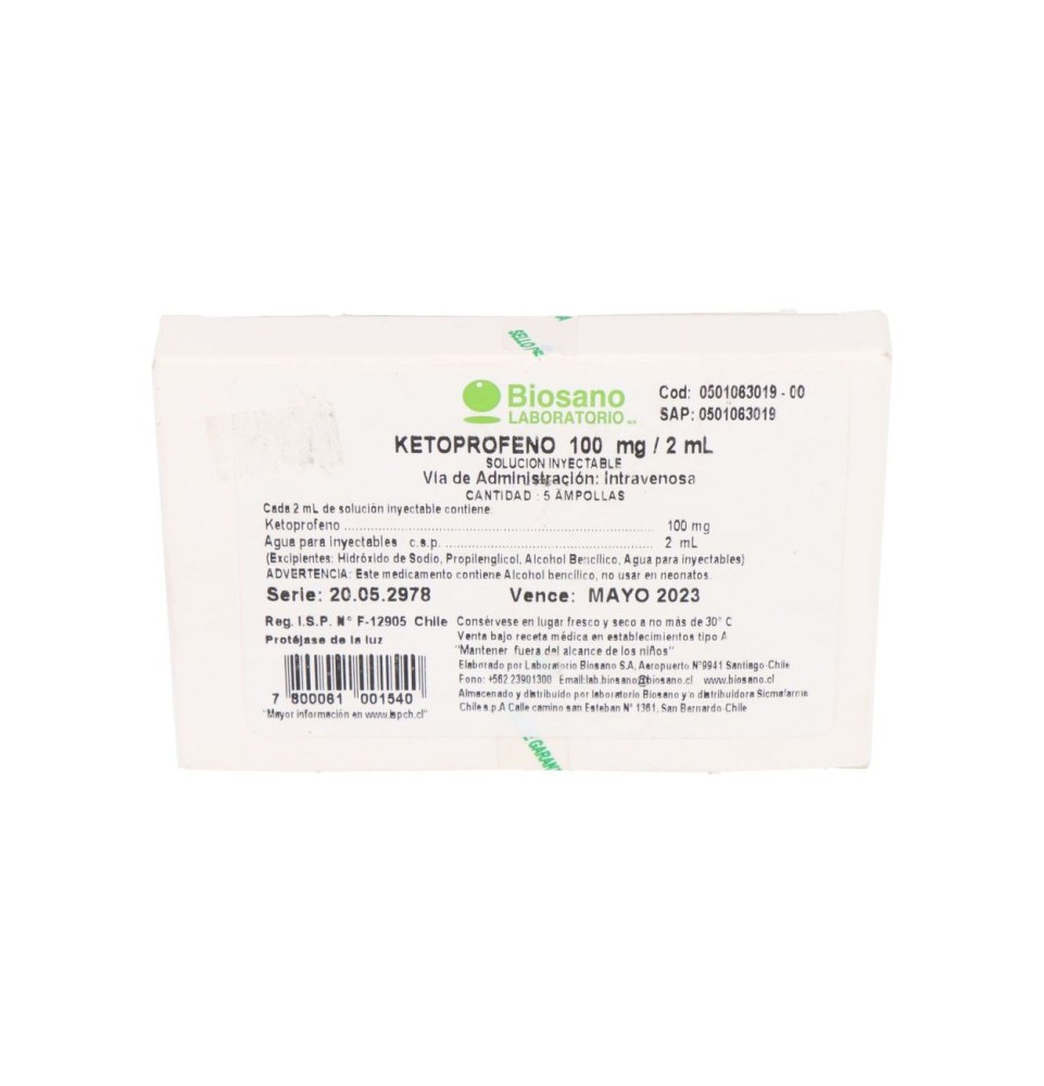 KETOPROFENO 100 MG/ML INYECTABLE