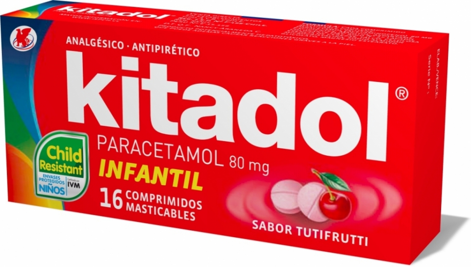 KITADOL INFANTIL 160 MG X 16 COMPRIMIDOS MASTICABLES