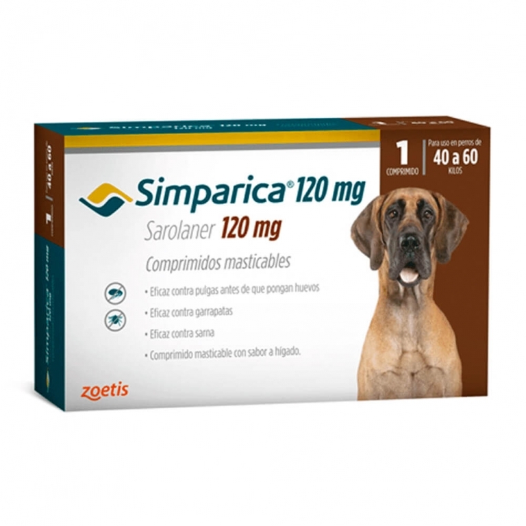 Simparica 120 mg para 40 a 60 kilos x 1 comprimido