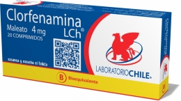 CLORFENAMINA COM 4 MG X 20 CHILE (BE)