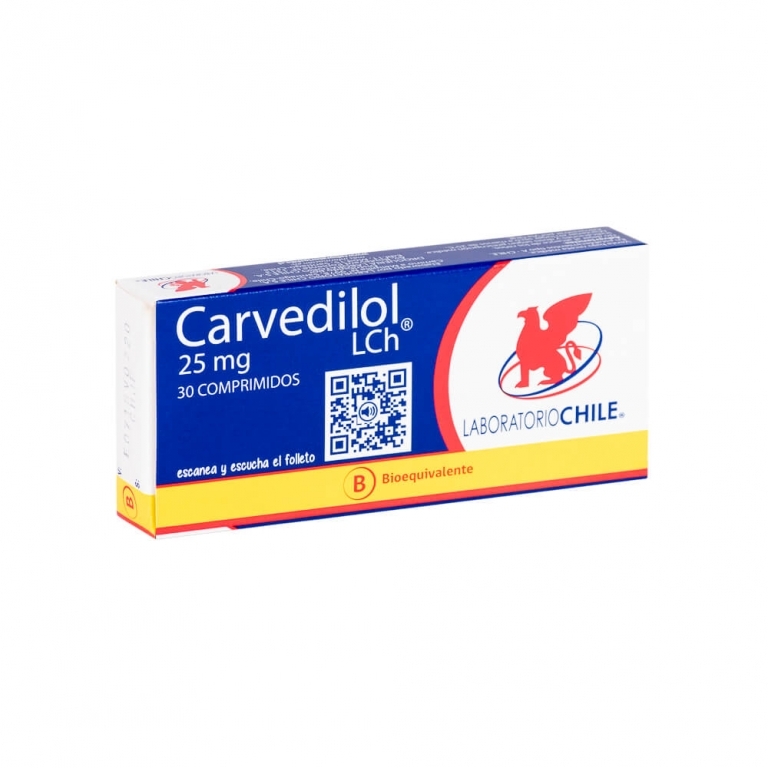 CARVEDILOL 25 MG X 30 COMPRIMIDOS