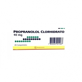 PROPRANOLOL COM 40 MG X 20...