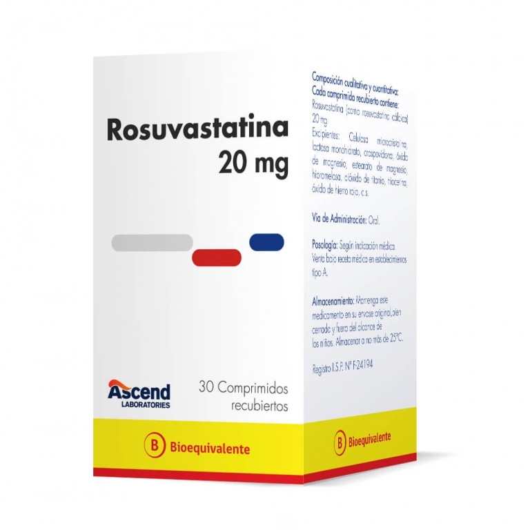 ROSUVASTATINA 20 MG X 30 COMPRIMIDOS RECUBIERTOS (BE)