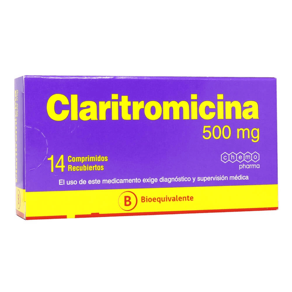 CLARITROMICINA COM 500 MG X 14 CHEMO (BE)