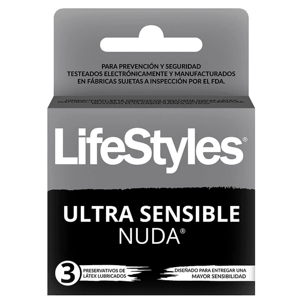 LIFESTYLES NUDA ULTRA SENSIBLE X 3