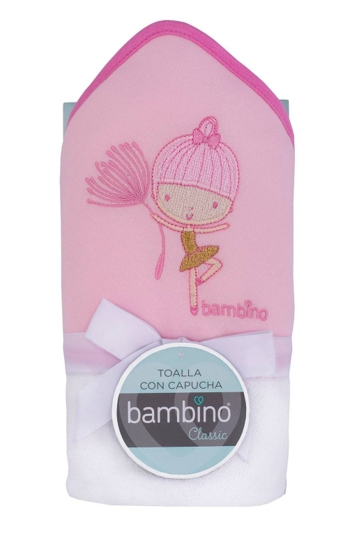 BAMBINO TOALLA CAPUCHA ROSADA