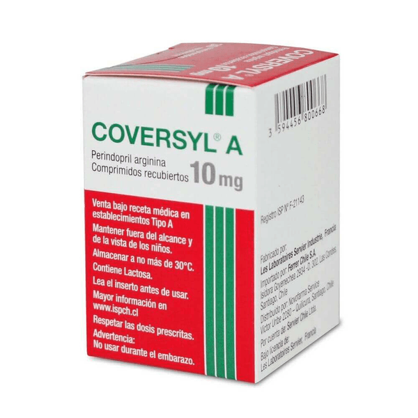 COVERSYL A 10 MG X 30 COMPRIMIDOS RECUBIERTOS