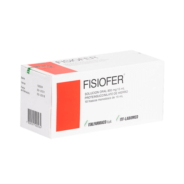 FISIOFER 800 MG X 15 ML X 10