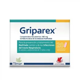 GRIPAREX COM 180 MG X 20