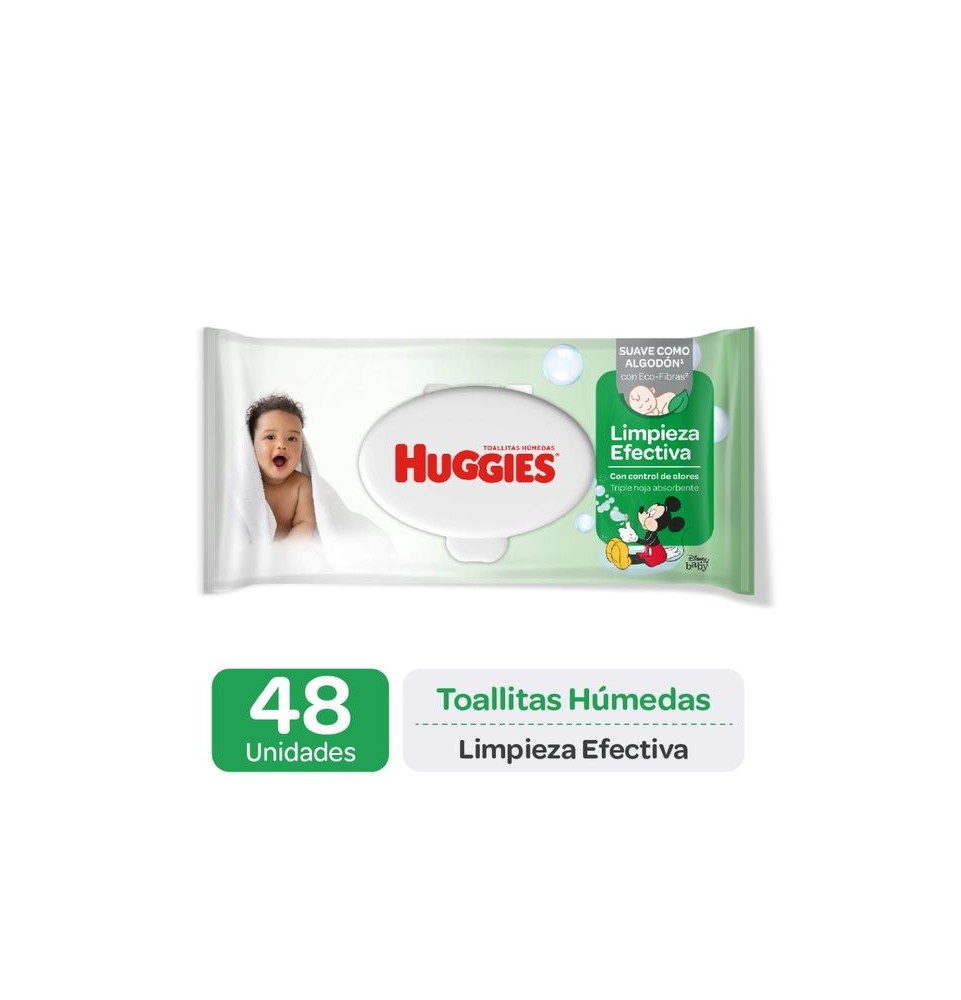 Huggies toallitas húmedas limpieza efectiva x 48