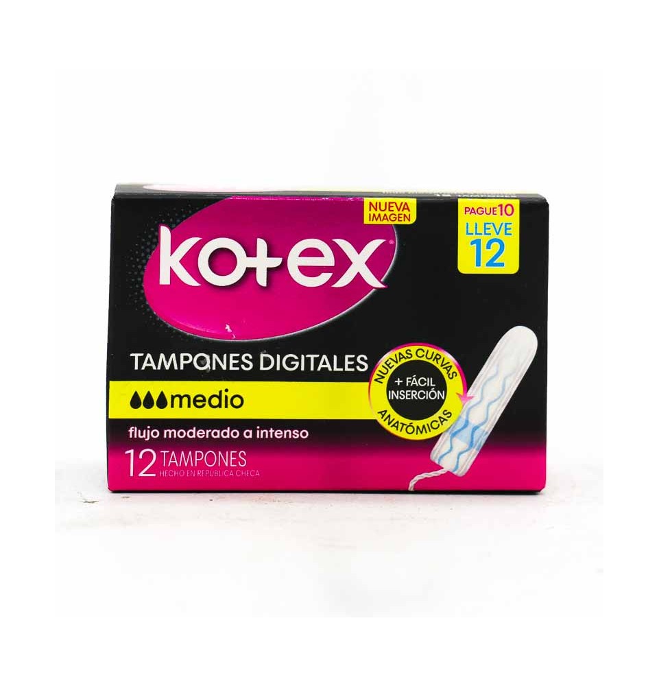 KOTEX TAMPON DIGITAL MEDIO X 12