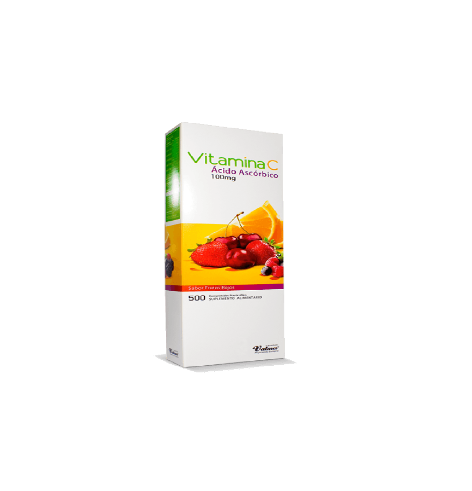 VITAMINA C 100 MG X 500 COM FRUTOS ROJOS