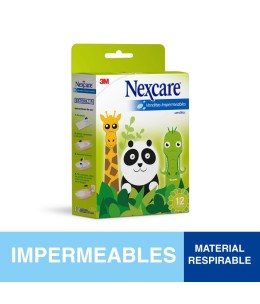 NEXCARE PARCHES IMPERMEABLES INFANTILES ANIMALES X 12 UNIDADES