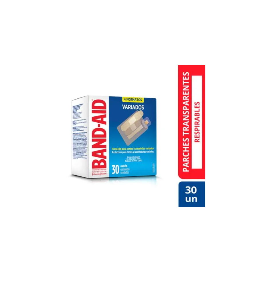 BAND-AID TRANSPARENTES VARIEDAD 30 UND