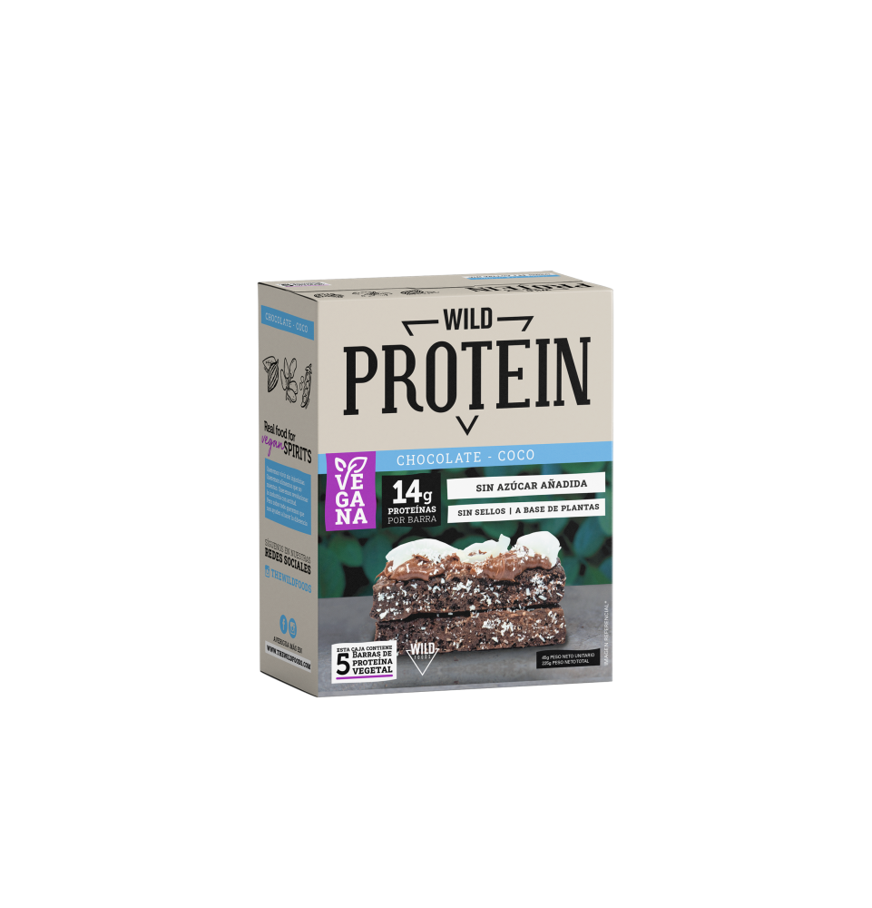 WILD PROTEIN VEGANA CHOCOLATE COCO X 5 UNIDADES