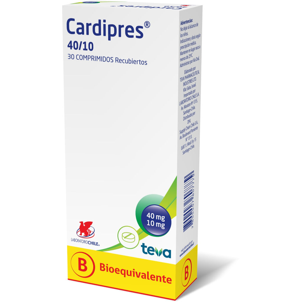 CARDIPRES COM 40/10 MG X 30