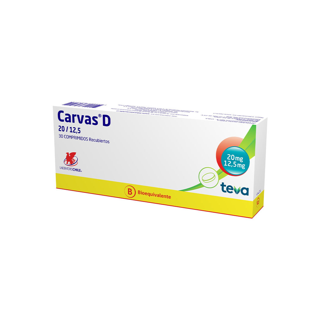 Carvas D 20/12,5 mg x 30 comprimidos