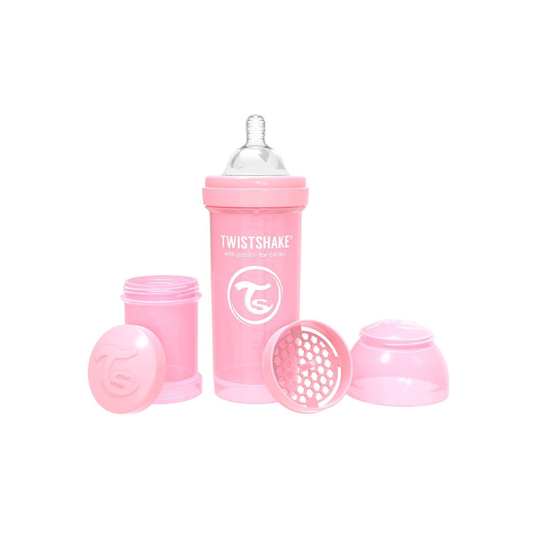 MAMADERA TWISTSHAKE ANTI COLICO X 260 ML ROSADO PASTEL