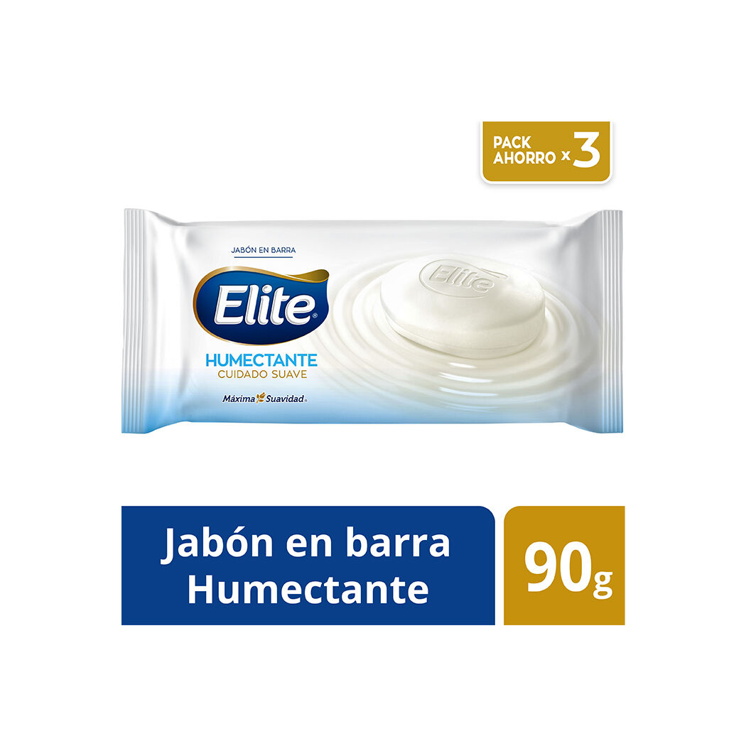 JABON BARRA HUMECTANTE CUIDADO SUAVE 90 GR X 3 ELITE