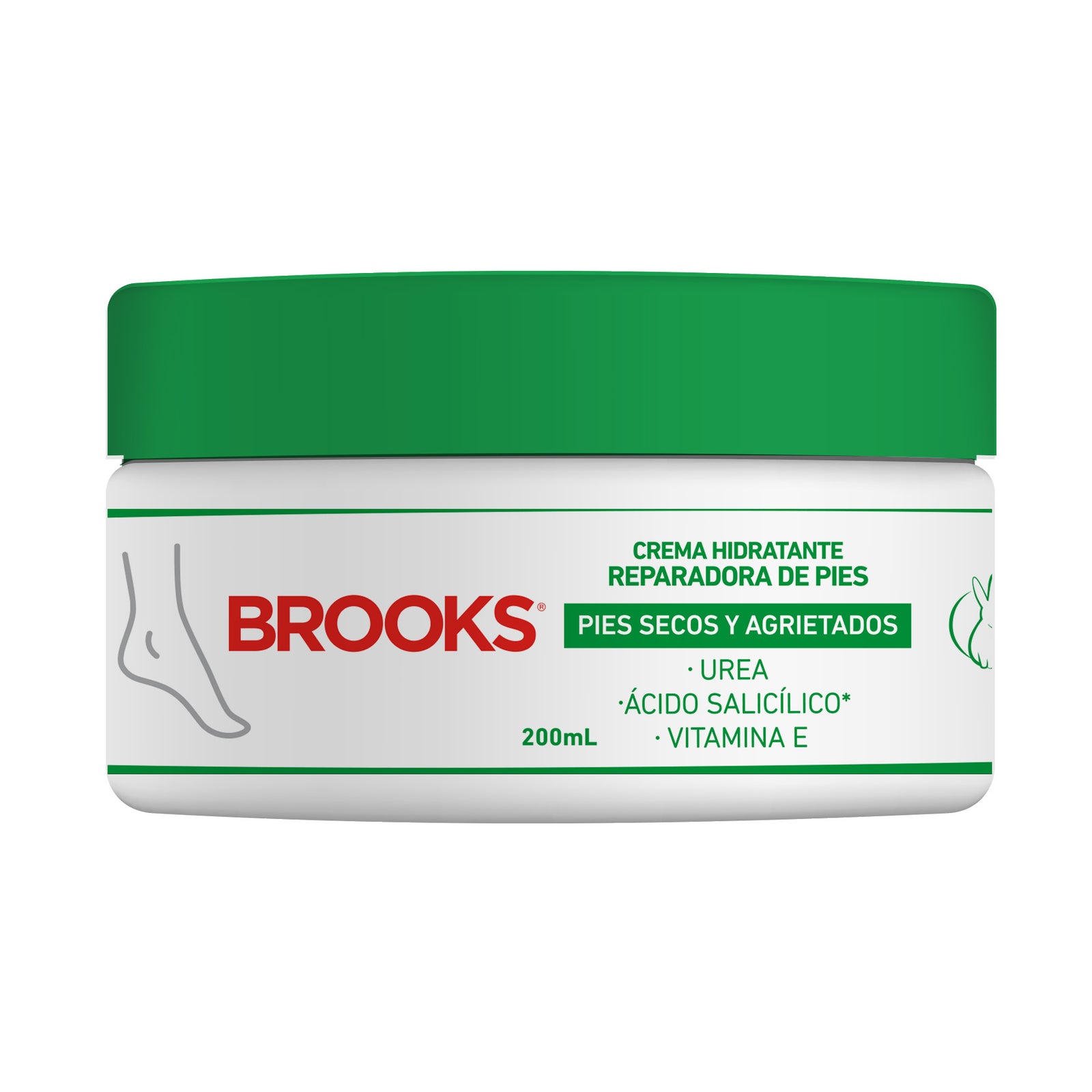 BROOKS CREMA HIDRA PIES X 200 ML