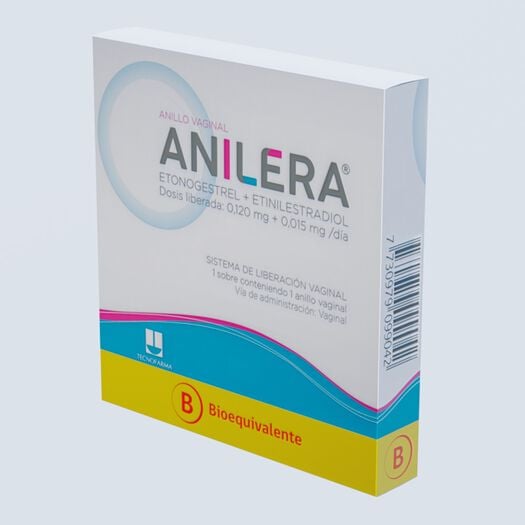 ANILERA ENVASE X 1 ANILLO ANTICONCEPTIVO VAGINA