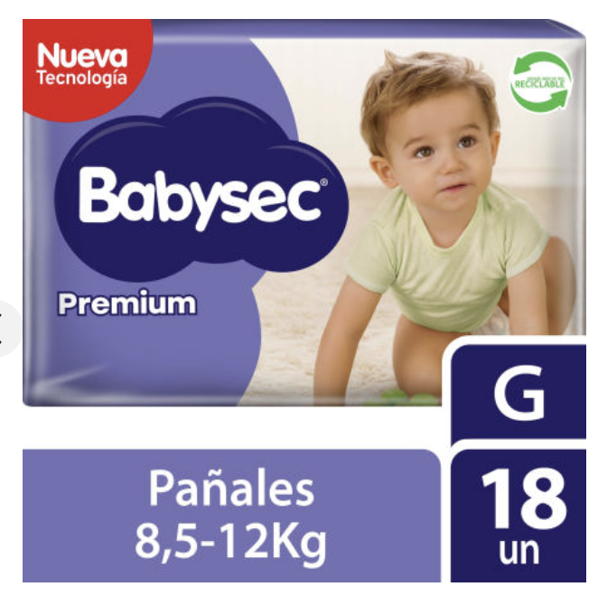 BABYSEC PAÑALES PREMIUM G X 18 UND