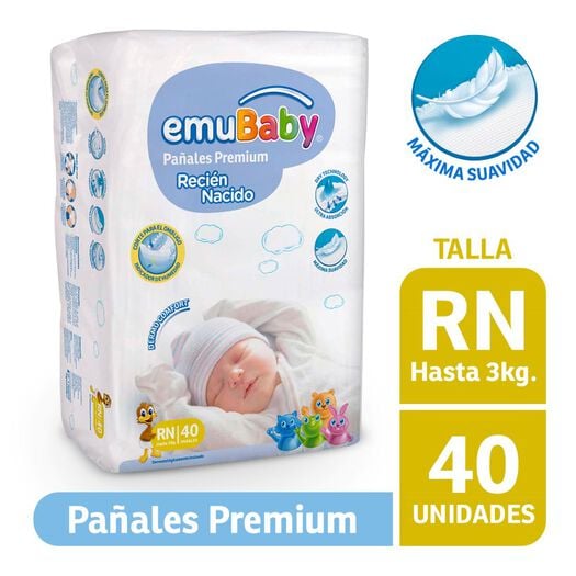 EMUBABY PAÑAL PREMIUM RN X 40 UND