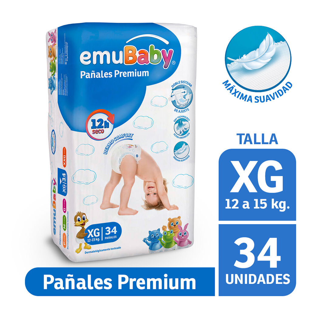 EMUBABY PAÑAL PREMIUM XG X 34 UND