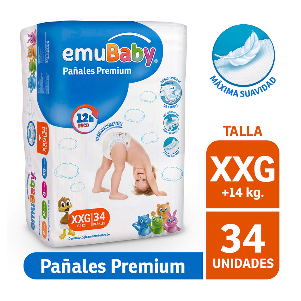 EMUBABY PAÑAL PREMIUM XXG X 34 UND