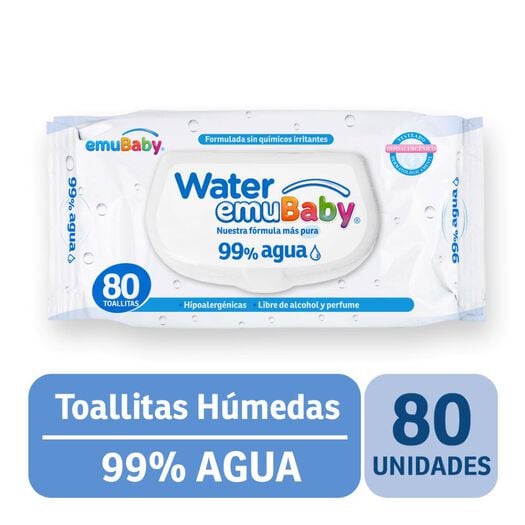 EMUBABY TOA HUMEDA 99% AGUA X 80 UND