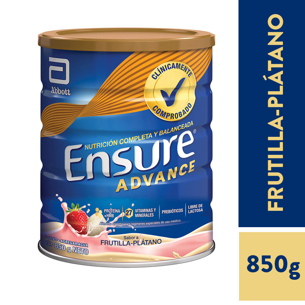 ENSURE ADVANCE FRUTILLA PLATANO X 850 GR