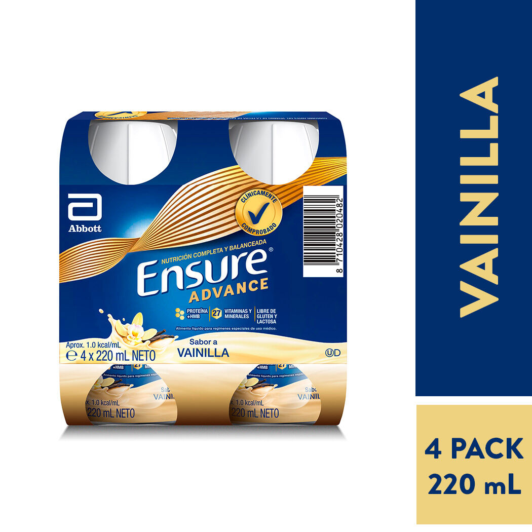 ENSURE ADVANCE VAINILLA 220 ML X 4